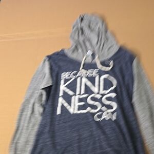 Alternative Kids Blue and Gray Hoodie with Kindness Message